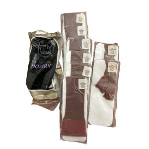 Vintage Nationals Hosiery Lot 8 Pairs NOS Wood Beige Neutral Beige One Size